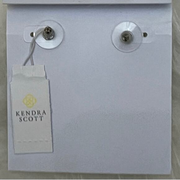 Kendra Scott Allie Statement Drop Earrings Silver Dichroic Glass New!! - Picture 9 of 9